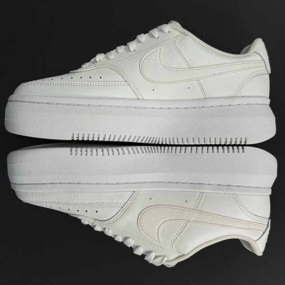 Nike Court Vision Alta Womens Platform Shoes Triple White DM0113-100 Size 9,5
